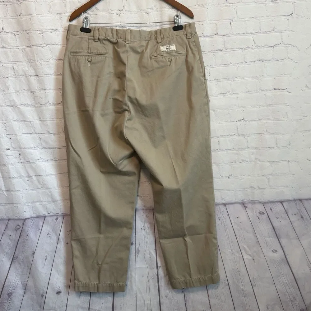 Polo Ralph Lauren Prospect Pant Chino Khaki Tan 100% Cotton 38/29 Classic Twill